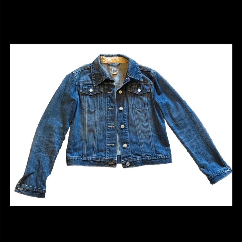 Vintage 2003 GAP Denim Jacket Women XS Blue Trucker Style Chore Button Up